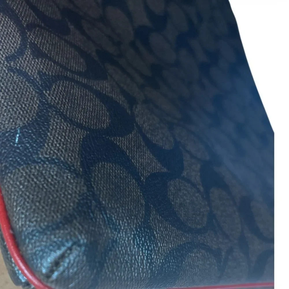 Coach Signature Rowan Brown and Red‎ Crossbody